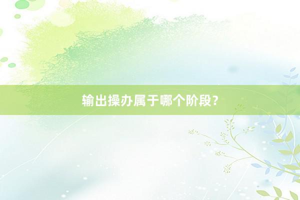 输出操办属于哪个阶段？
